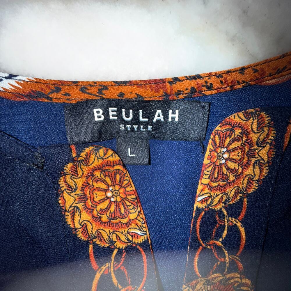 VINTAGE Beulah Style Leopard Shirt dress with pockets size L - Picture 8 of 13